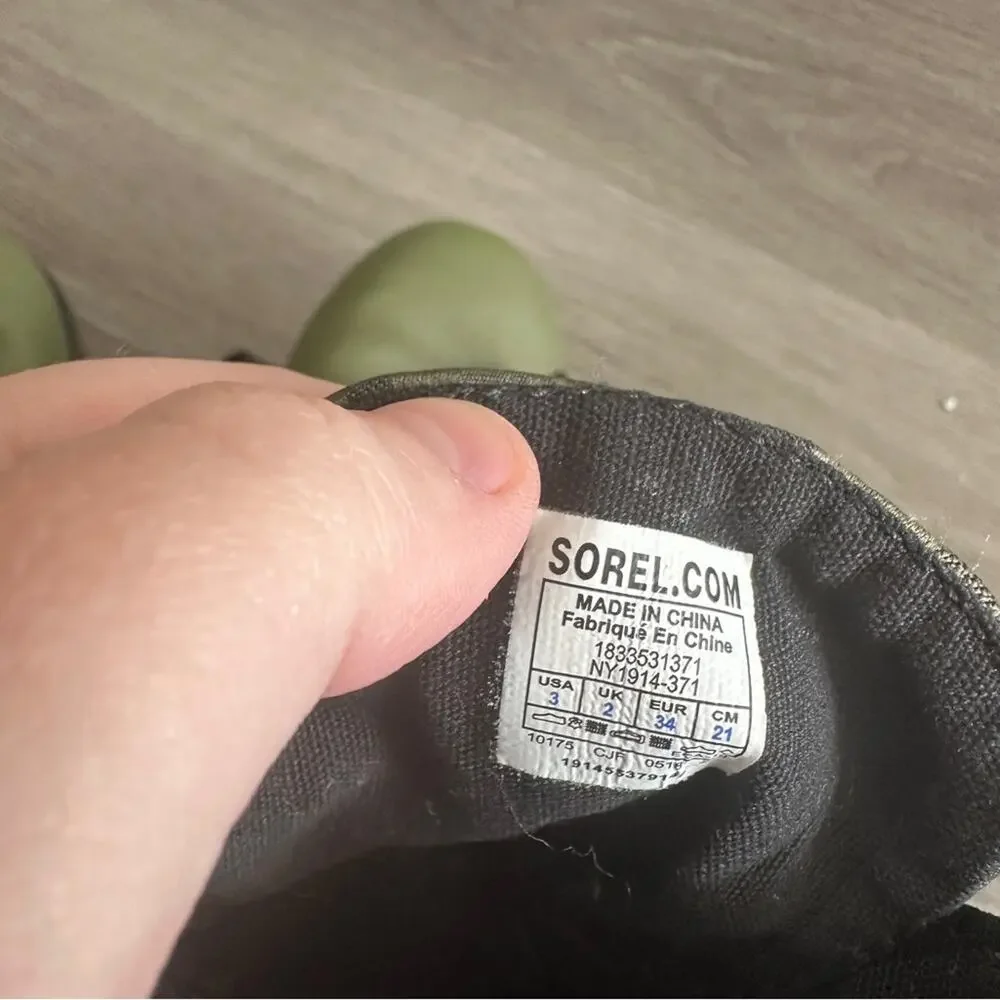 Sorel Kid's Unisex Emelie‎ Conquest Lace Up Combat Moto Boots Size 3